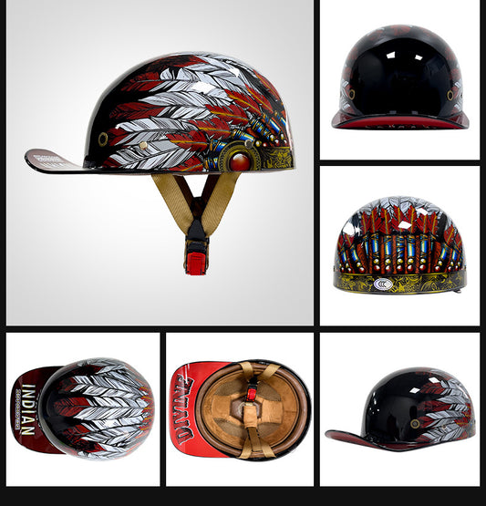 Summer baseball helmet electric retro helmet men's and women's motorcycle helmet half helmet